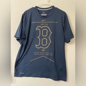 Nike Dri Fit Boston Red Sox 2013 World Series Champions T Shirt Size Large